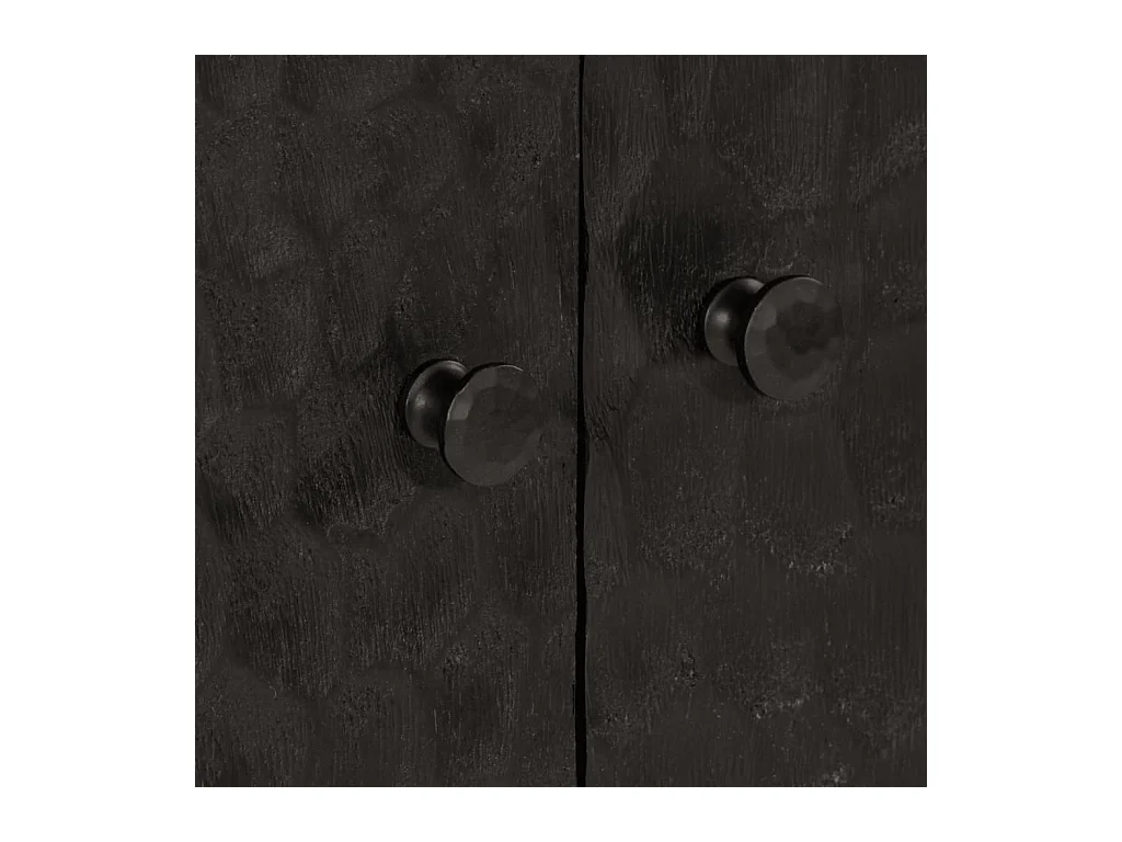 Aparador madera maciza de mango negro 60x33x75 cm