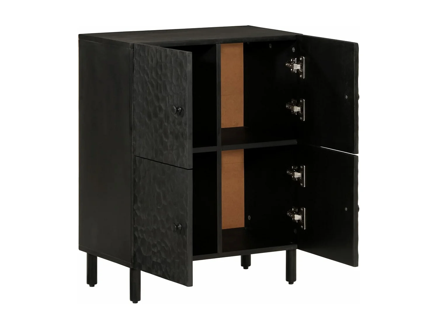 Aparador madera maciza de mango negro 60x33x75 cm