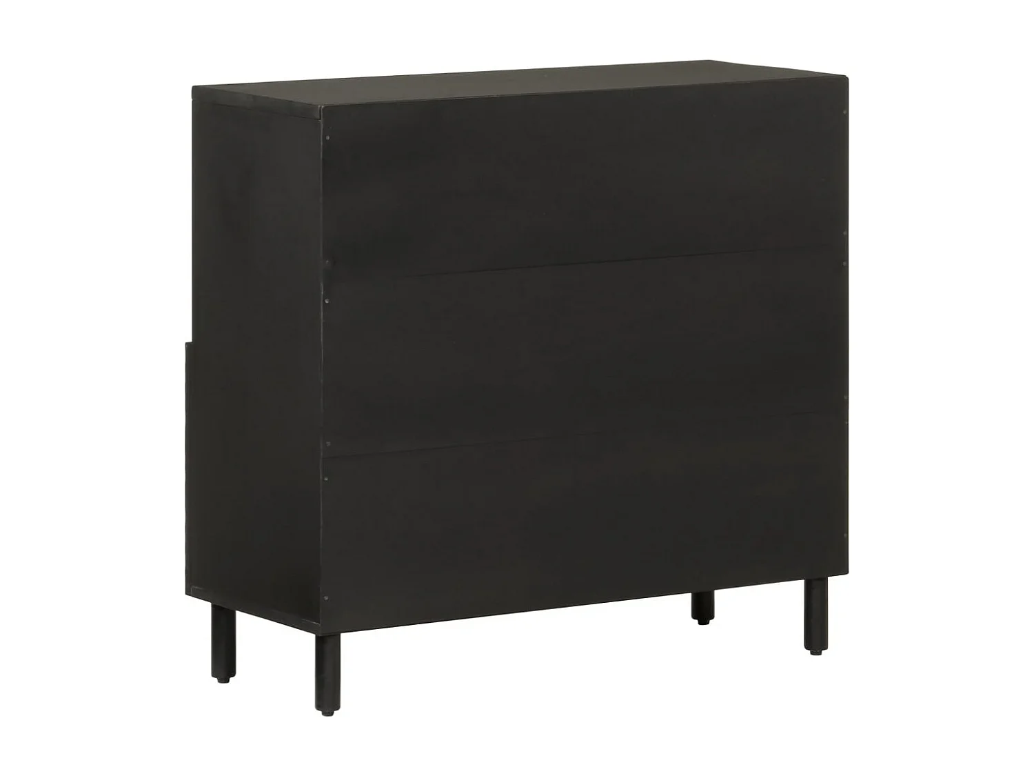 Armoire latérale noir 80x33x75 cm bois massif de manguier