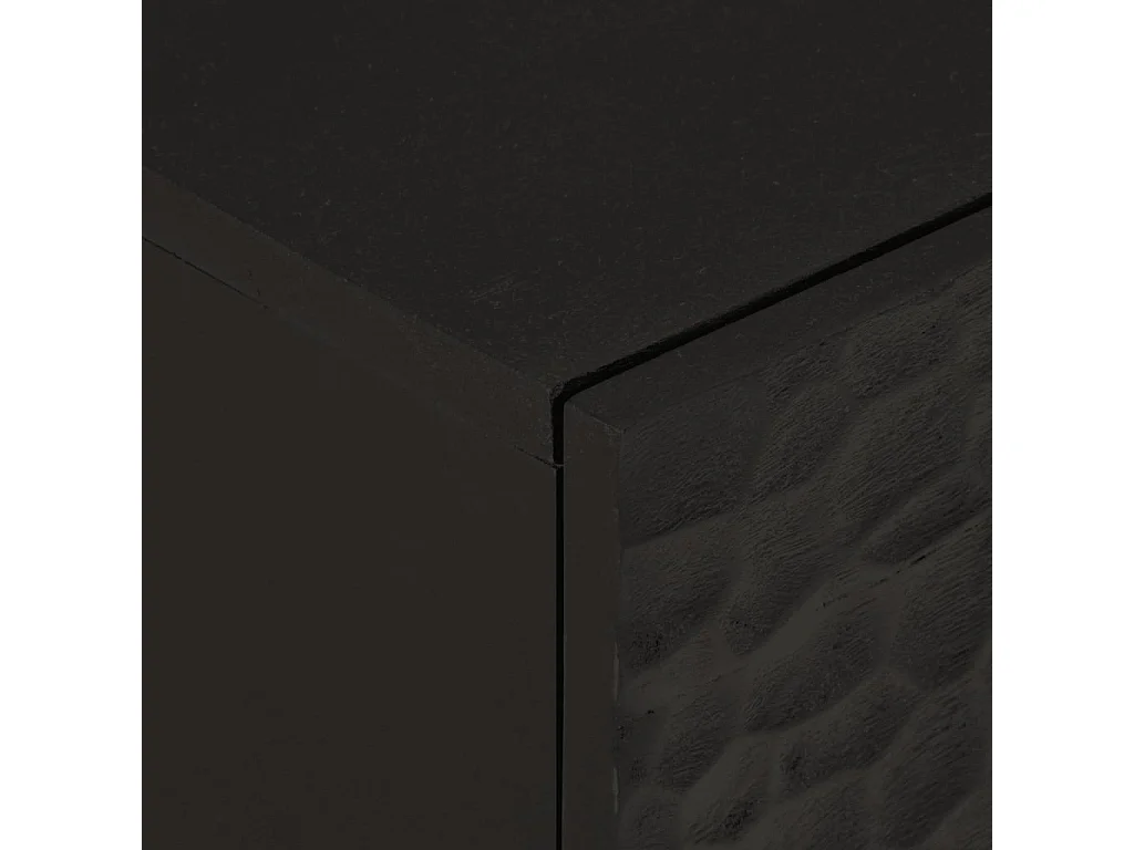 Armoire latérale noir 80x33x75 cm bois massif de manguier