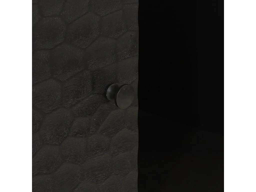 Armoire latérale noir 80x33x75 cm bois massif de manguier