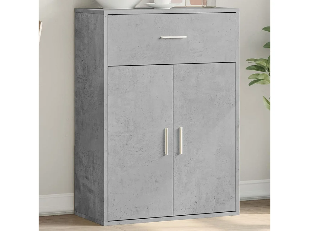 Credenza Grigio Cemento 60x30x84 cm in Legno Multistrato