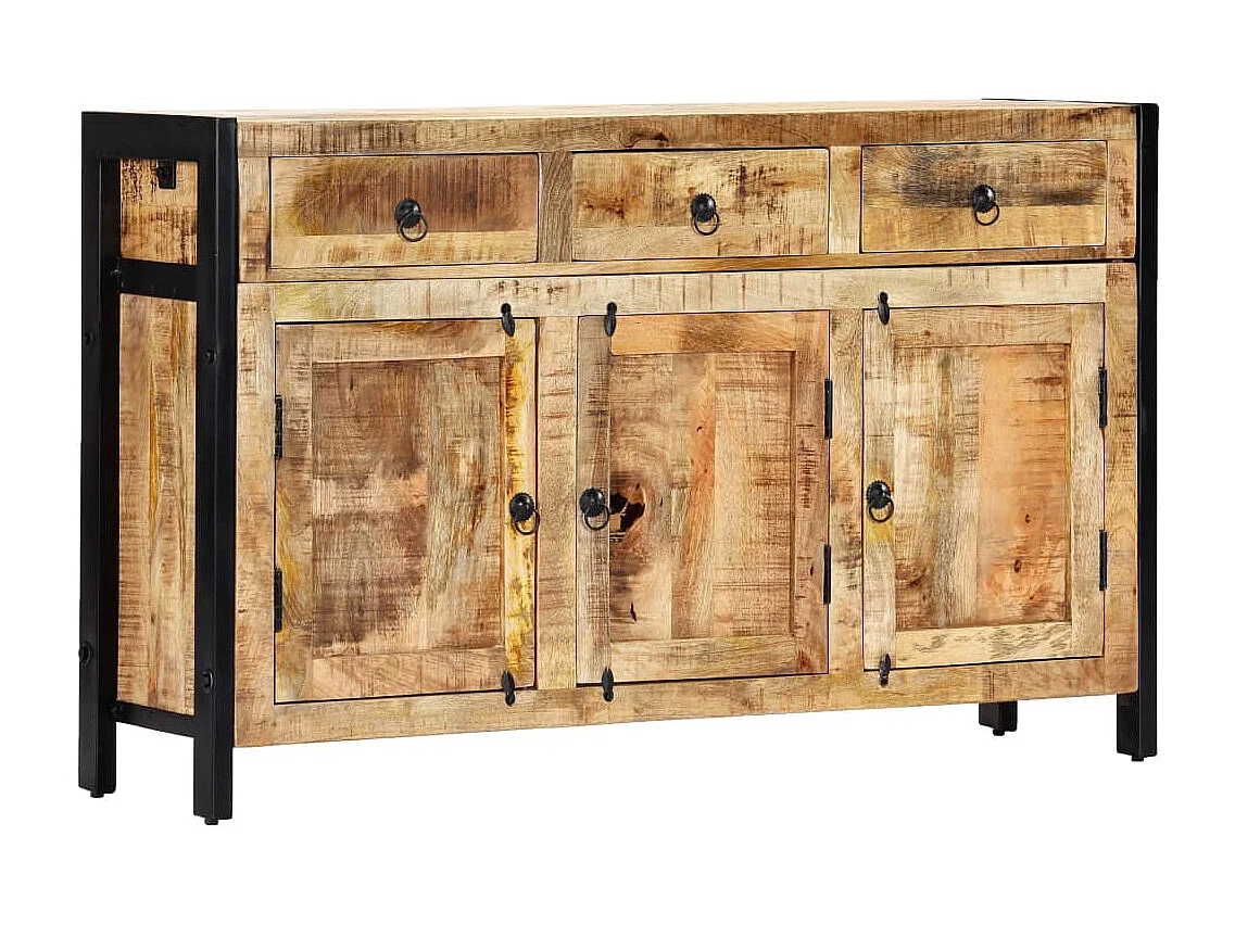 Credenza 120x35x76 cm in Legno Massello di Mango