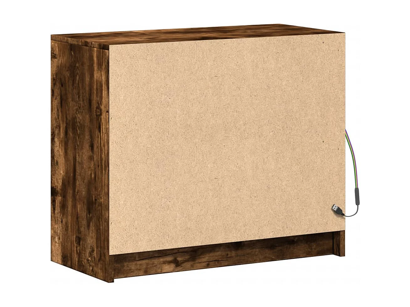 Credenza con LED Rovere Fumo 72x34x61 cm in Legno Multistrato
