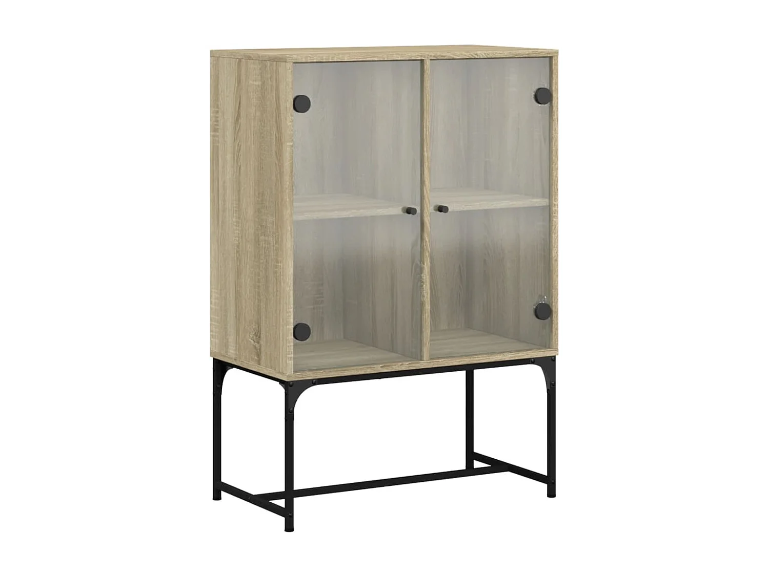 Beistellschrank mit Glastüren Sonoma-Eiche 69x37x100 cm