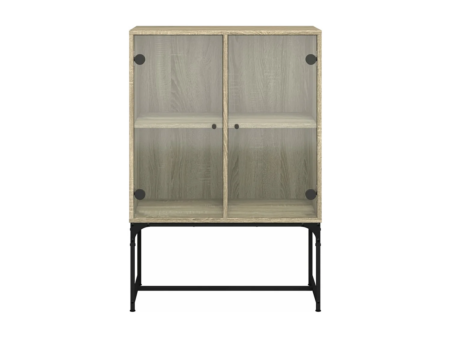 Beistellschrank mit Glastüren Sonoma-Eiche 69x37x100 cm