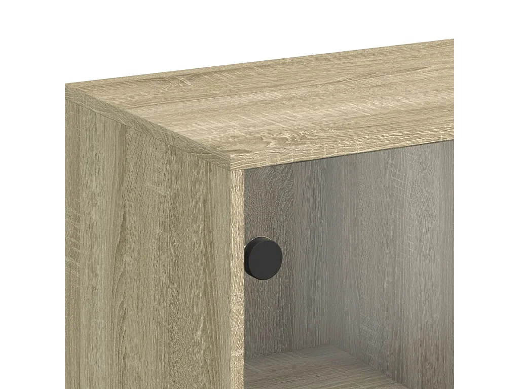 Beistellschrank mit Glastüren Sonoma-Eiche 69x37x100 cm