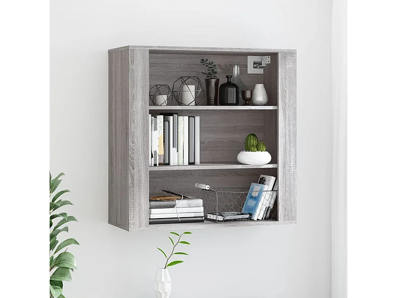 Mobile Pensile Grigio Sonoma 80x33x80 cm in Legno Multistrato