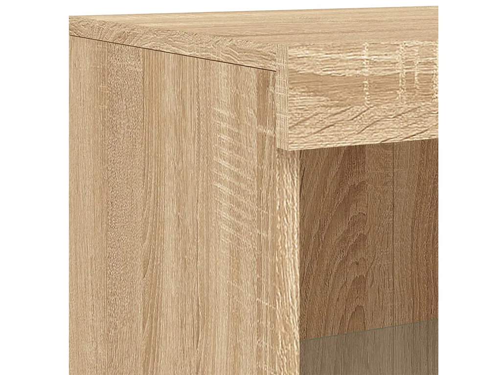 Credenza con Luci LED Rovere Sonoma 181,5x37x100 cm