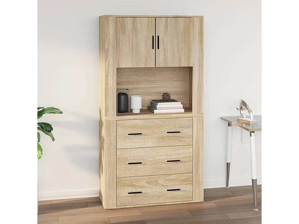 Armadietto a Muro Rovere Sonoma 80x33x80 cm Legno Multistrato