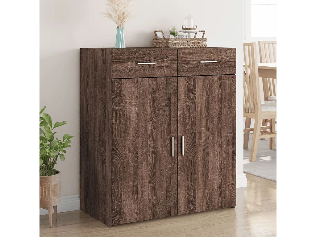 Sideboard Braun Eichen-Optik 80x42,5x93 cm Holzwerkstoff