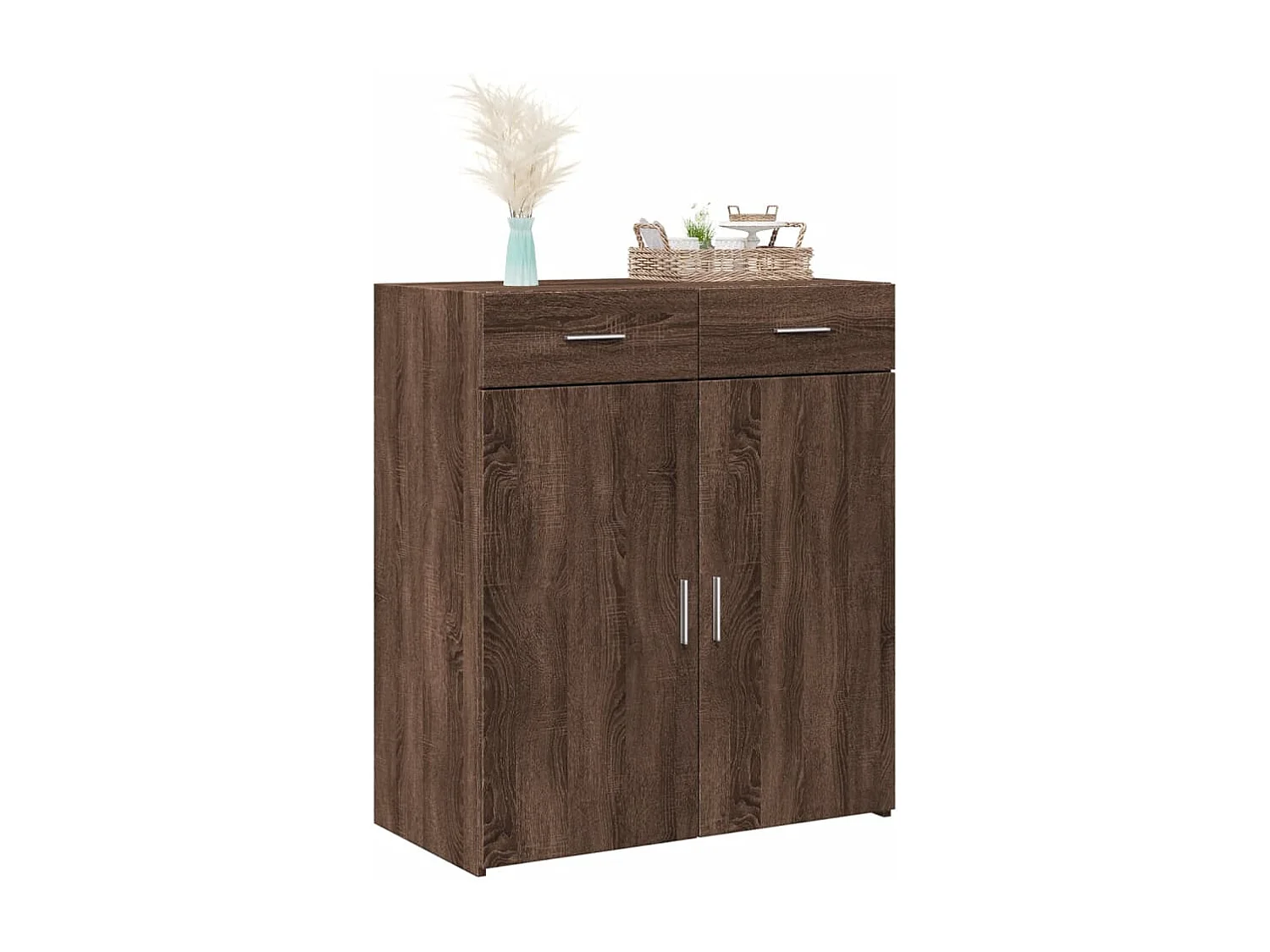 Credenza Rovere Marrone 80x42,5x93 cm in Legno Multistrato