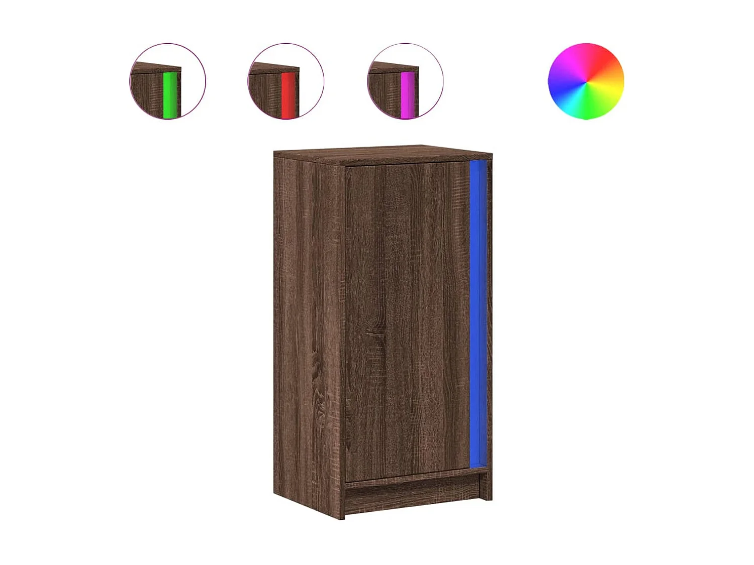 LED-Sideboard Braun Eichen-Optik 42,5x34x85 cm Holzwerkstoff