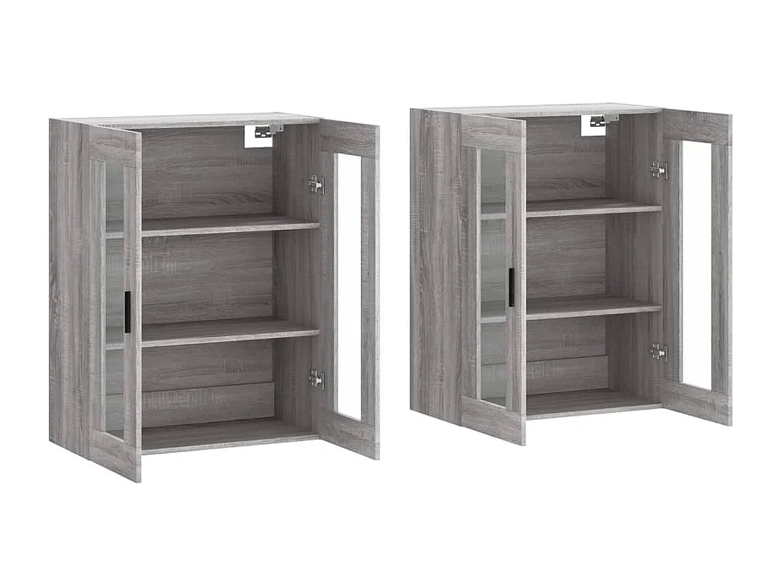 Armadietti a Parete 2 pz Grigio Sonoma in Legno Multistrato