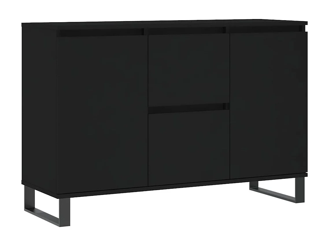 Buffet noir 104x35x70 cm bois d’ingénierie