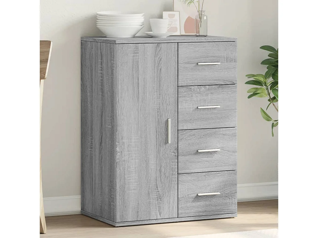 Aparador de madera de ingeniería gris Sonoma 59x39x80 cm
