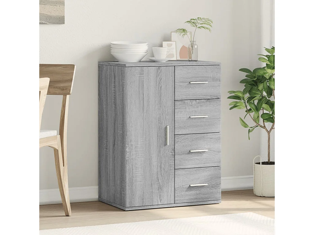 Aparador de madera de ingeniería gris Sonoma 59x39x80 cm