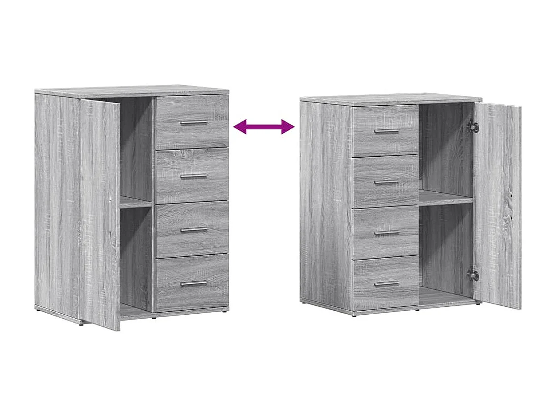 Aparador de madera de ingeniería gris Sonoma 59x39x80 cm