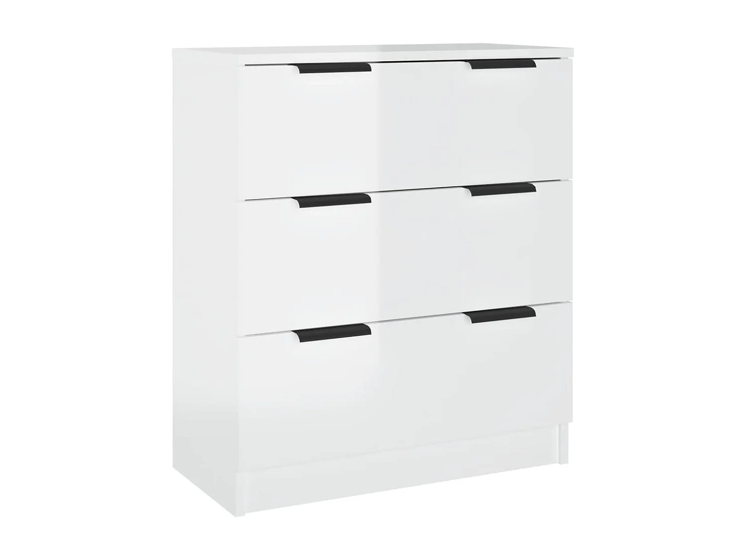 Buffets 3 pcs blanc brillant bois d'ingénierie