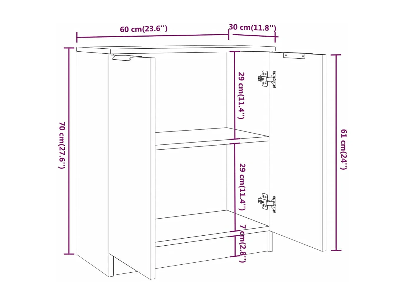 Buffets 3 pcs blanc brillant bois d'ingénierie