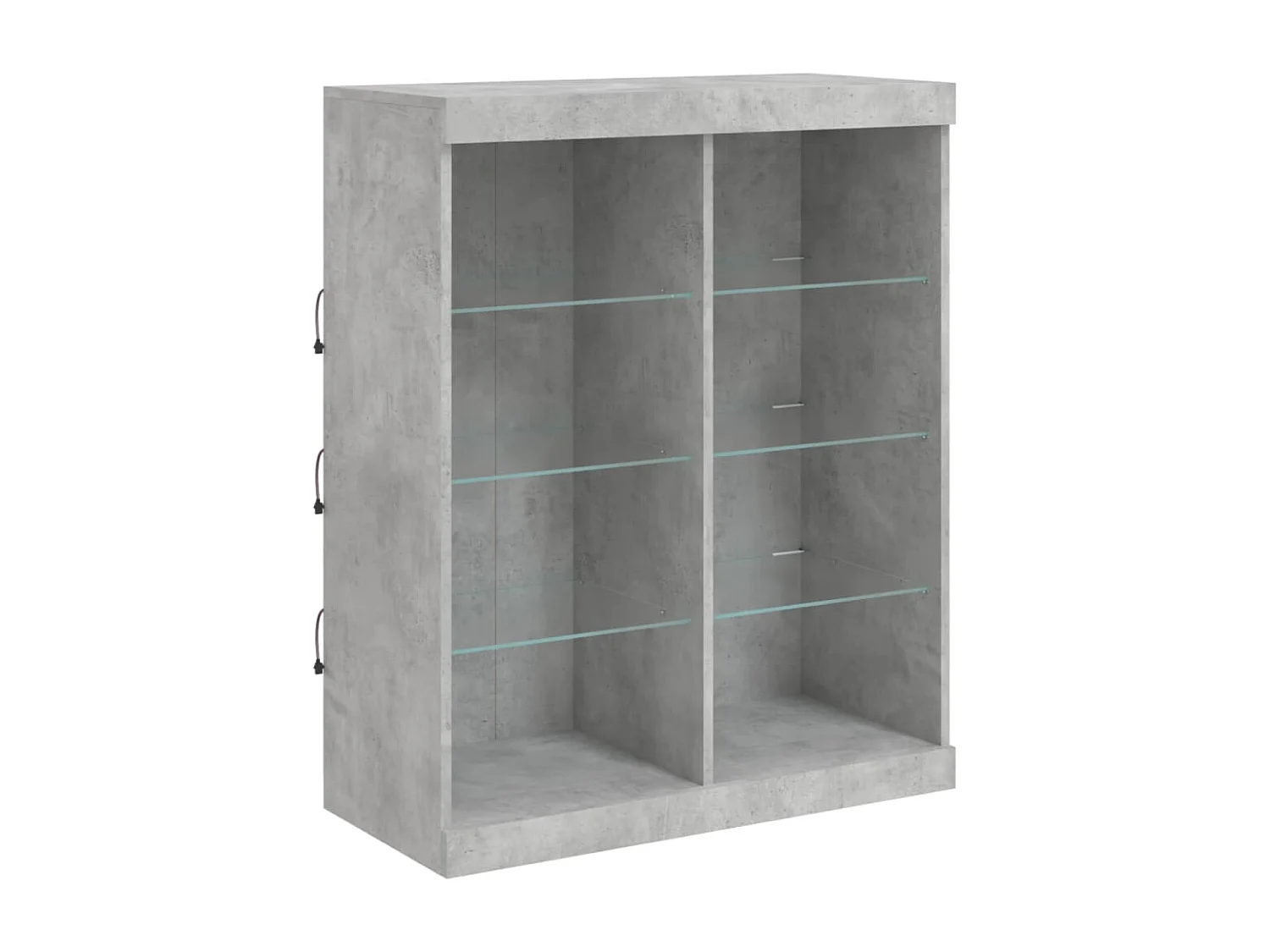 Credenza con Luci LED Grigio Cemento 202x37x100 cm