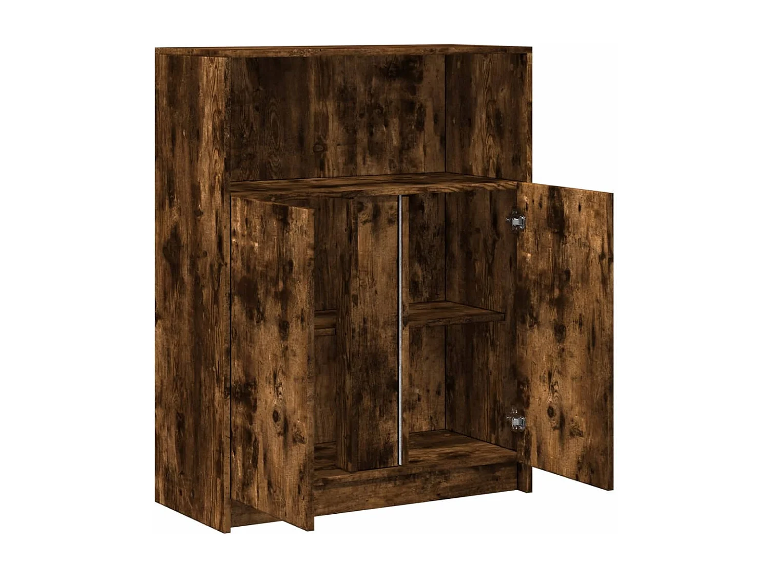 Buffet avec LED chêne fumé 77x34x100 cm bois d'ingénierie