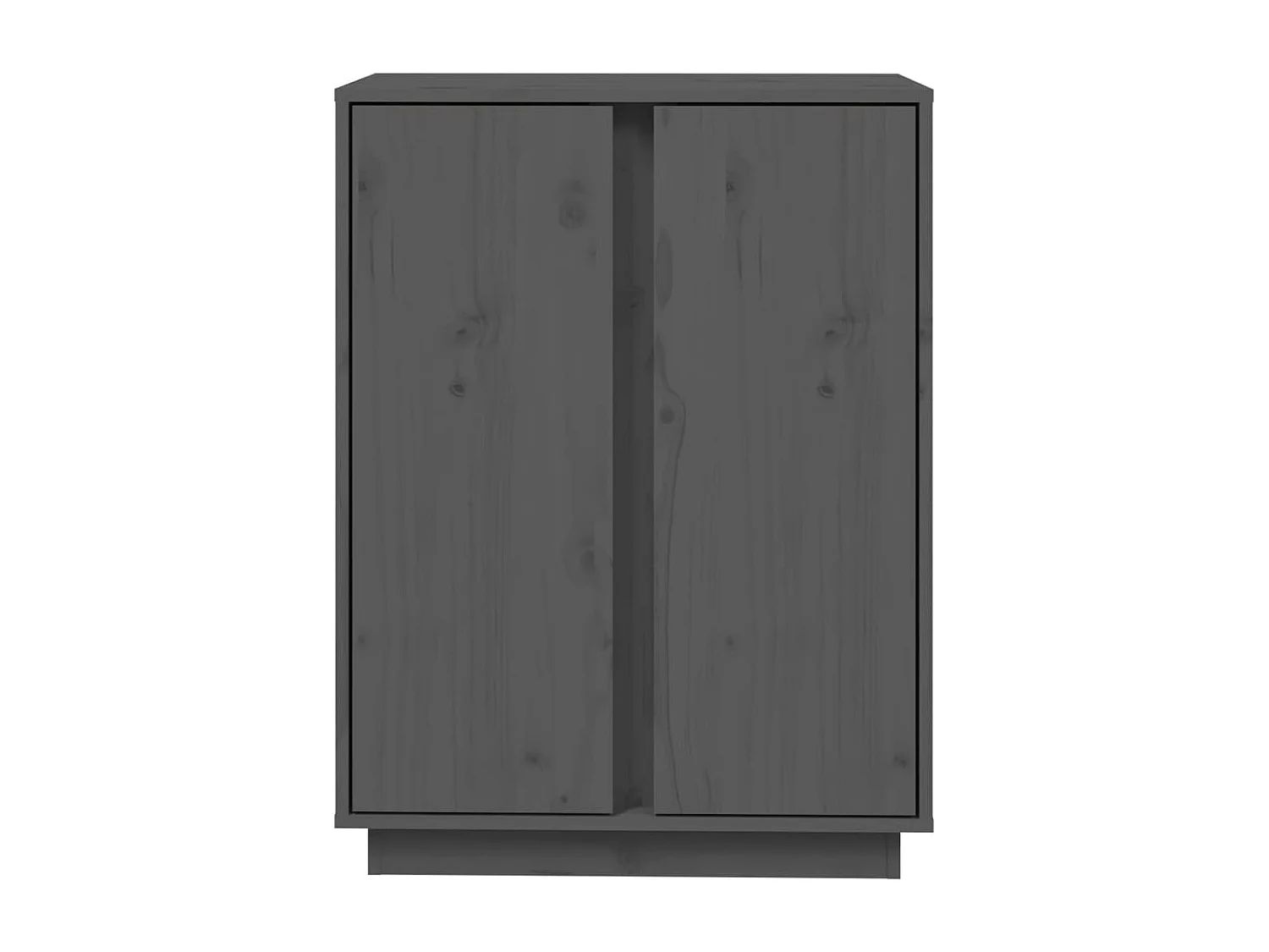 Aparador de madera maciza de pino gris 60x35x80 cm