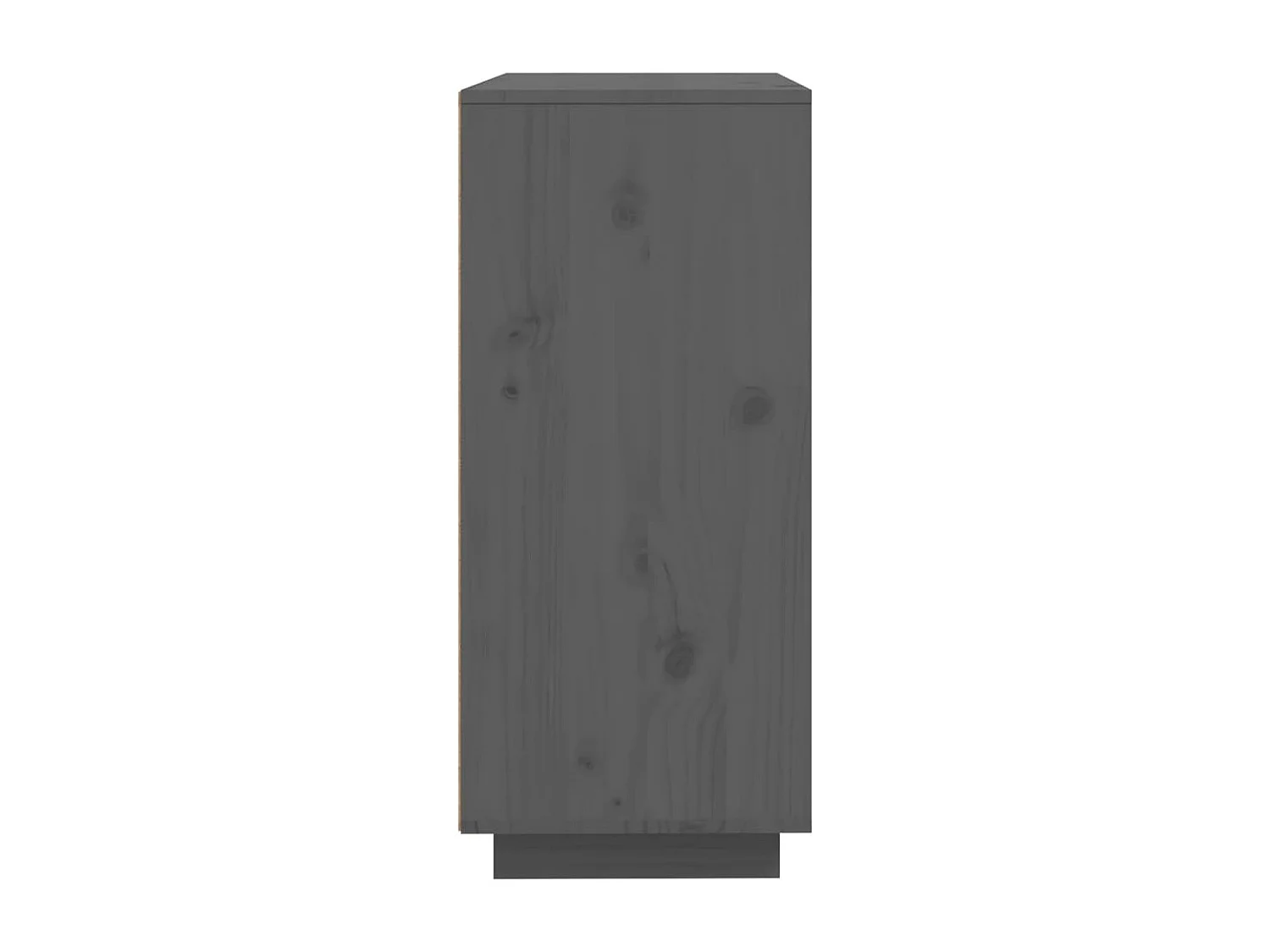 Aparador de madera maciza de pino gris 60x35x80 cm