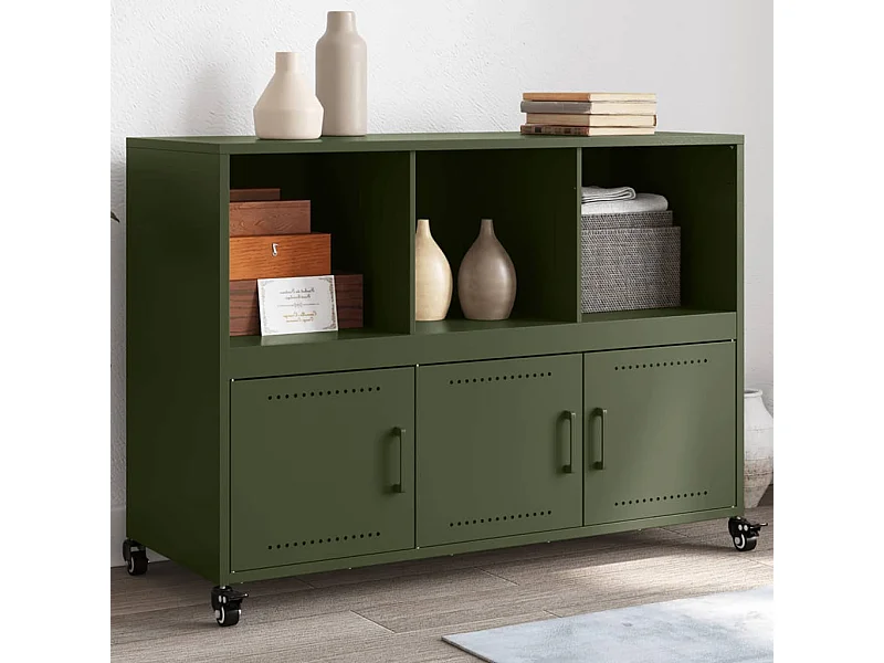 Sideboard Olivgrün 100,5x39x72 cm Stahl