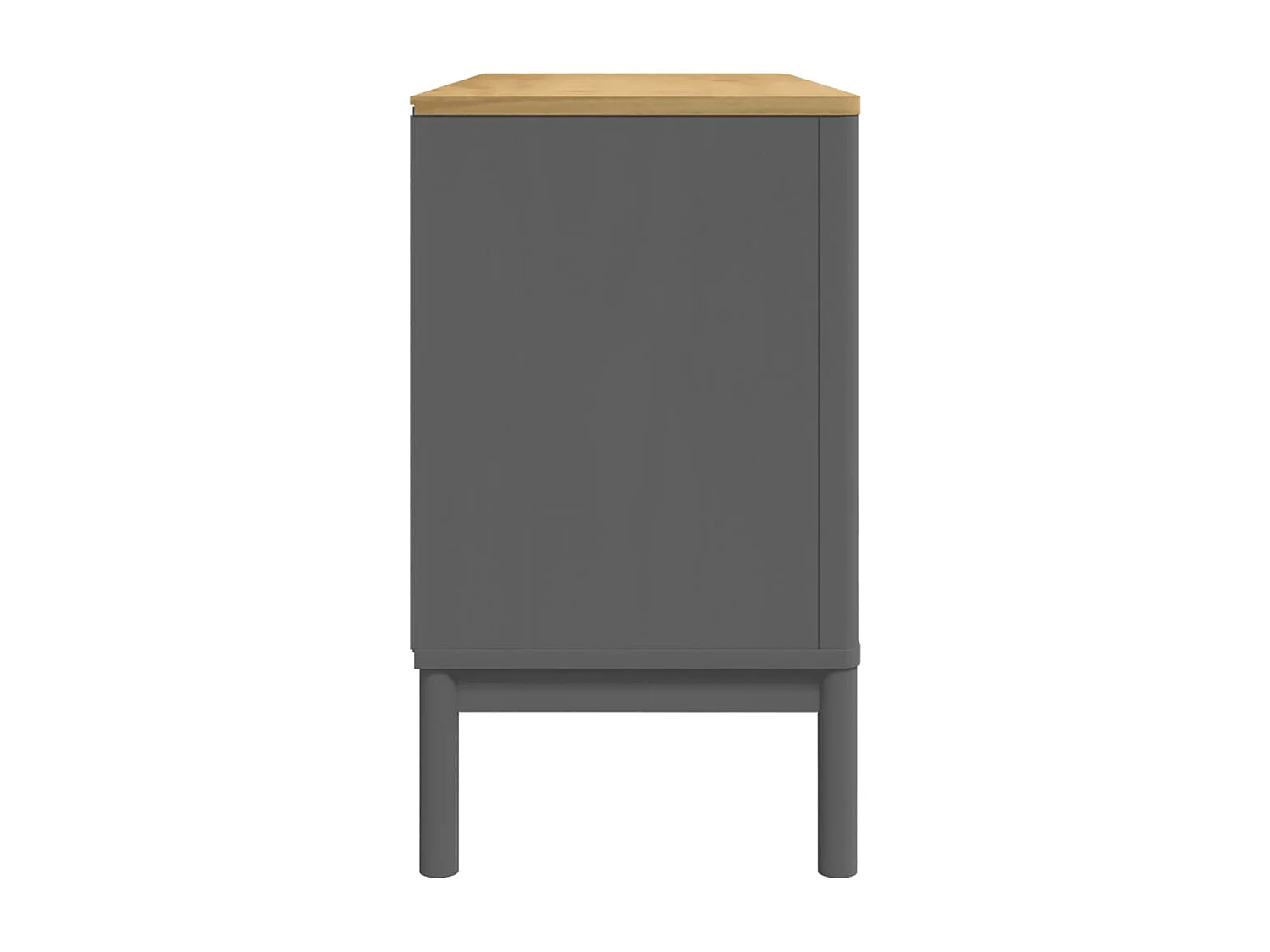 Credenza FLORO Grigia 114x43x74 cm in Legno Massello di Pino