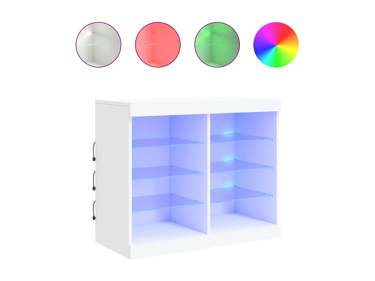 Buffet avec lumières LED blanc 81x37x67 cm