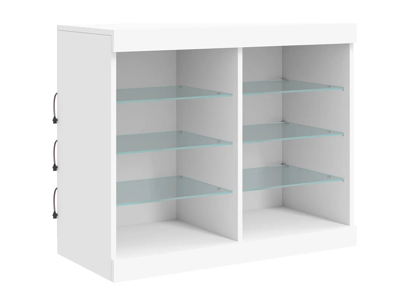 Buffet avec lumières LED blanc 81x37x67 cm