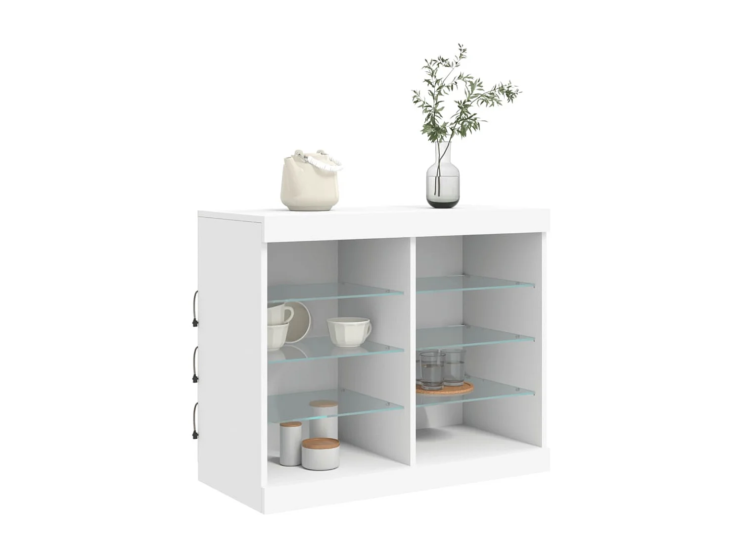 Buffet avec lumières LED blanc 81x37x67 cm