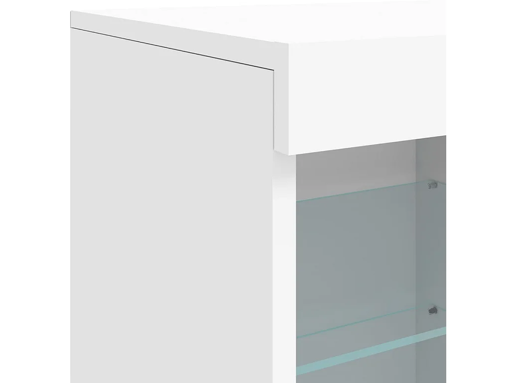 Buffet avec lumières LED blanc 81x37x67 cm