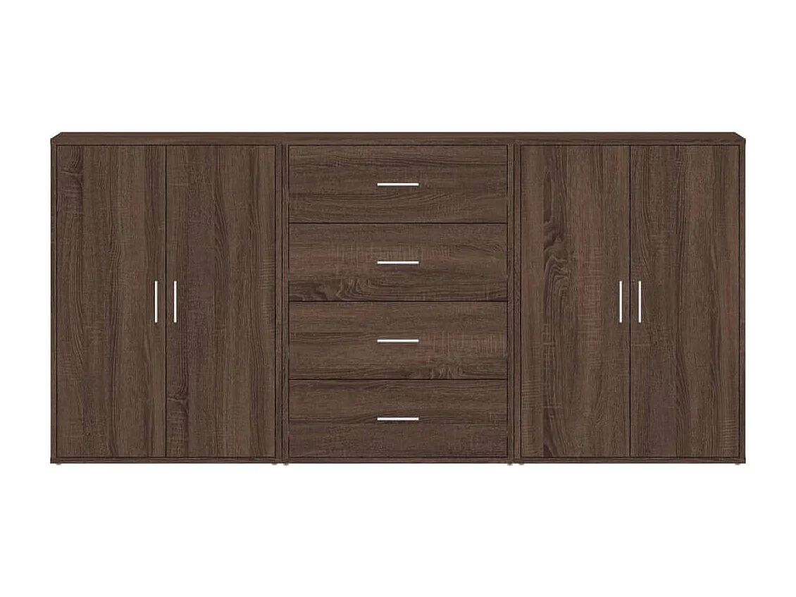 Sideboards 3 Stk. Braun Eichen-Optik 60x31x84 cm Holzwerkstoff