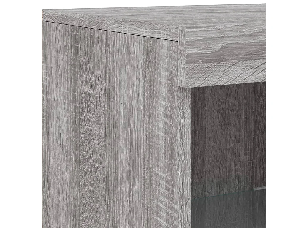 Buffets avec lumières LED 3 pcs sonoma gris bois d'ingénierie