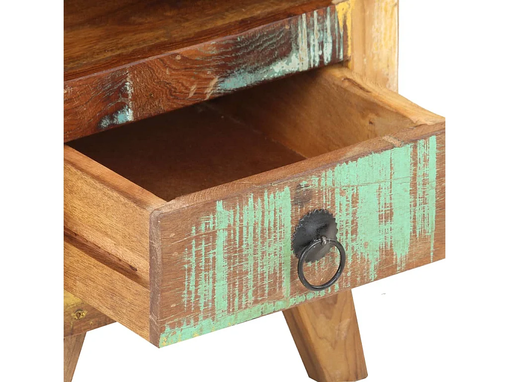 Mesa de cabeceira 30x30x41 cm madeira recuperada maciça