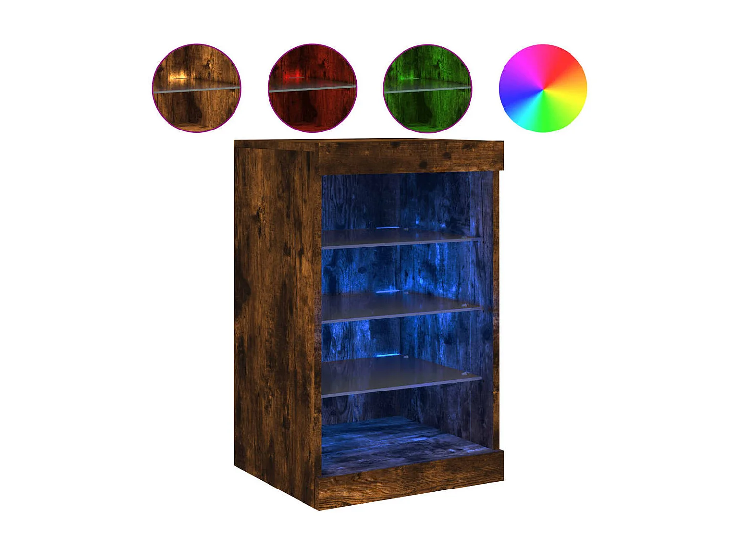 Sideboard mit LED-Leuchten Räuchereiche 41x37x67 cm