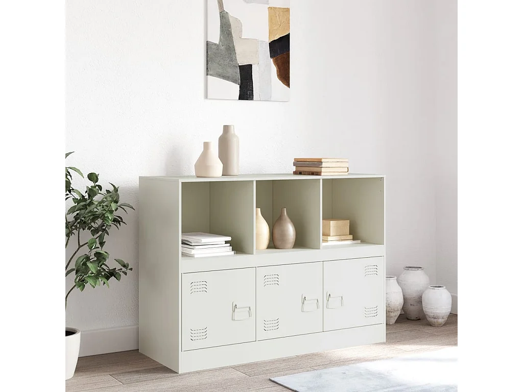 Buffet blanc 99x39x73 cm acier