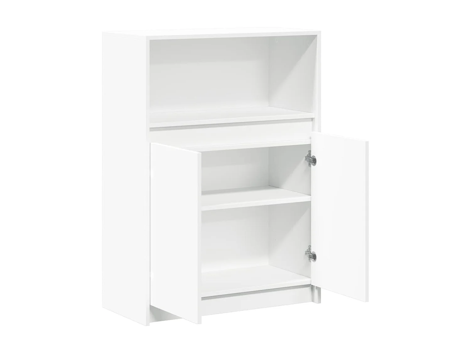 Credenza con LED Bianca 72x34x100 cm in Legno Multistrato