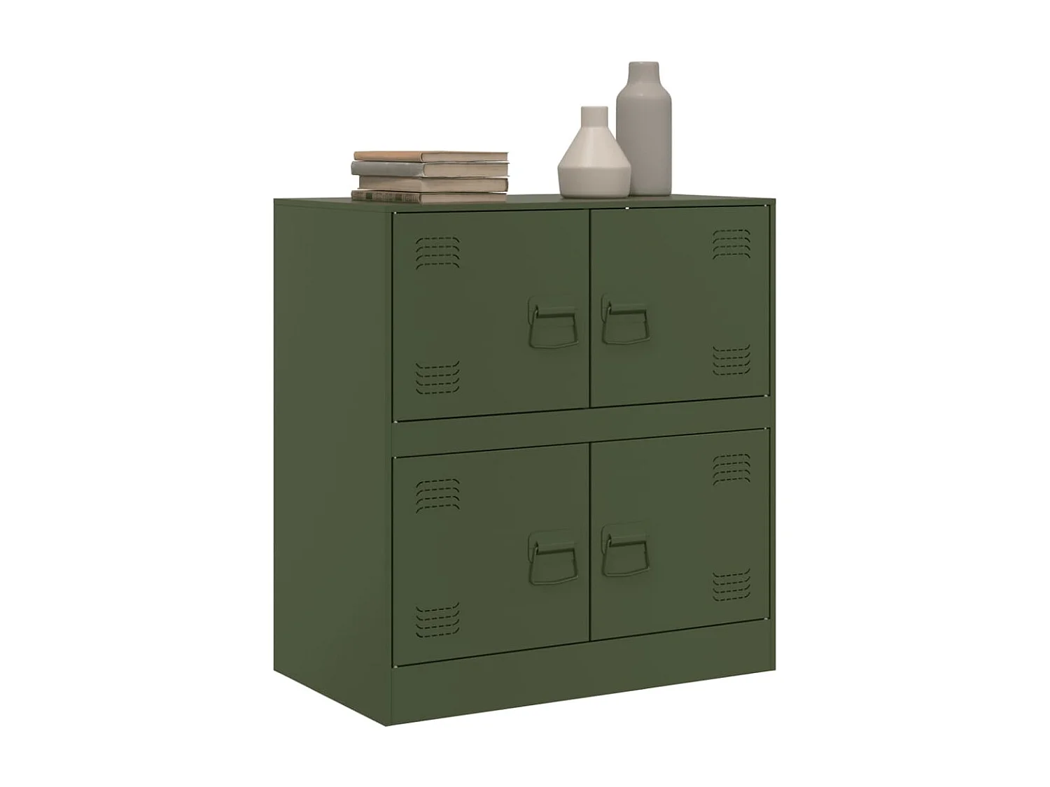 Dressoir 67x39x73 cm staal olijfgroen