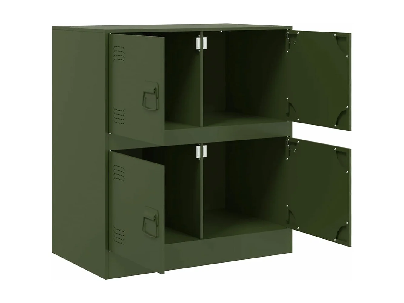 Dressoir 67x39x73 cm staal olijfgroen