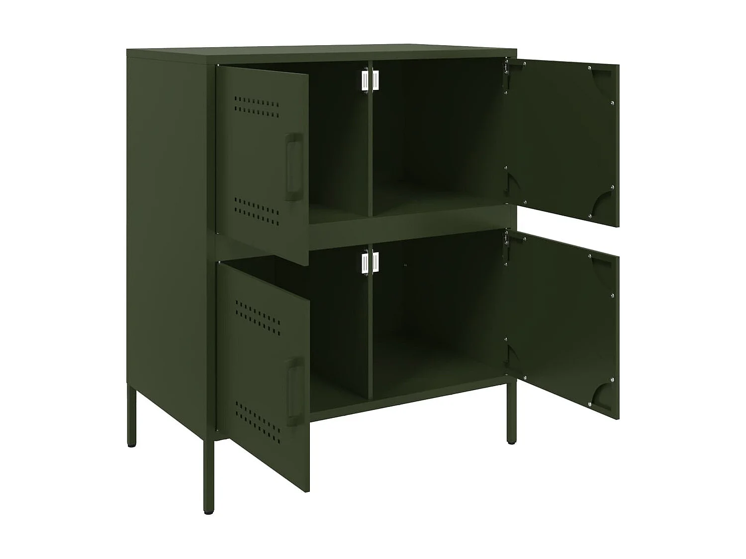 Dressoir 68x39x79 cm staal olijfgroen