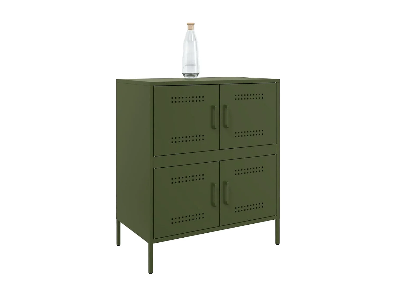 Dressoir 68x39x79 cm staal olijfgroen