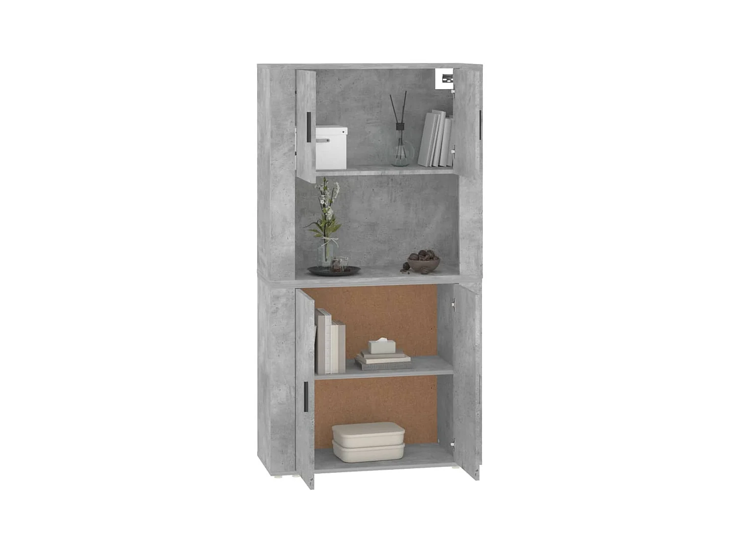 Credenza Grigio Cemento in Legno Multistrato