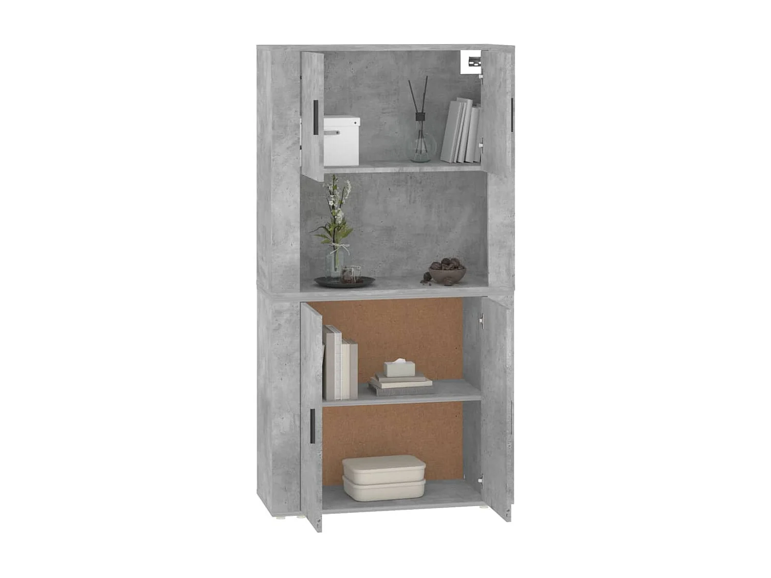 Buffet haut Gris béton Bois d'ingénierie