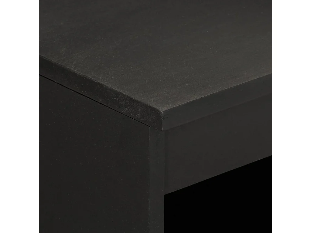 Armoire latérale noir 60x33x75 cm bois massif de manguier