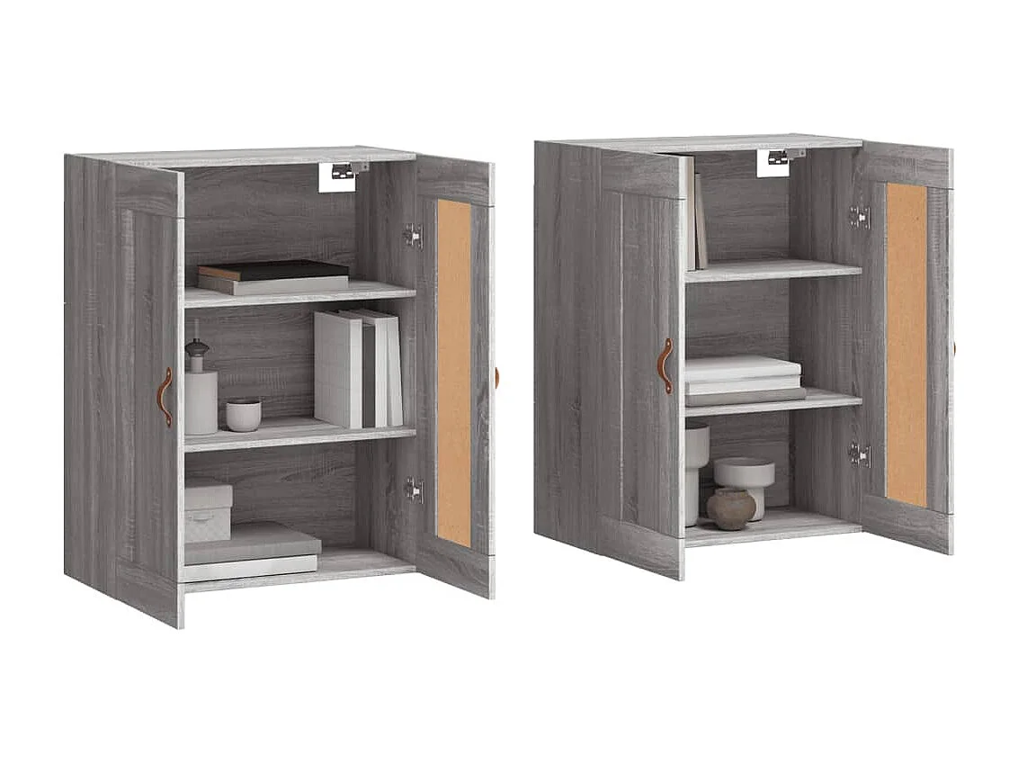 Armarios de pared 2 uds madera de ingeniería gris Sonoma