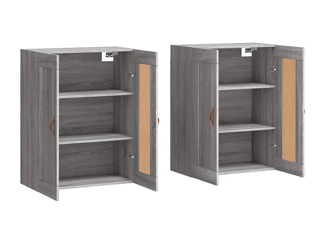 Armarios de pared 2 uds madera de ingeniería gris Sonoma