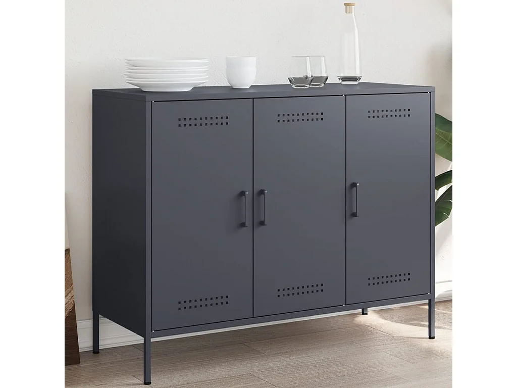 Sideboard Anthrazit 100,5x39x79 cm Stahl